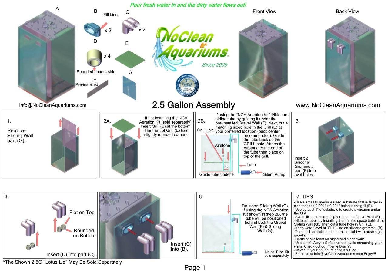 Grill for 2.5 Gallon Self-Cleaning Aquarium | Part G - NoClean Aquariums