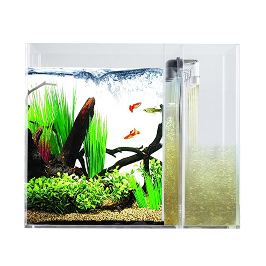 5 Gallon Kit | Self-Cleaning Aquarium | Lid | Waterfall Basin | Dazzle LED | Air Pump | Heater