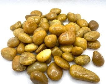 Yellow Jasper Premium Polished Stones for 1 Gallon Self Cleaning Aquarium