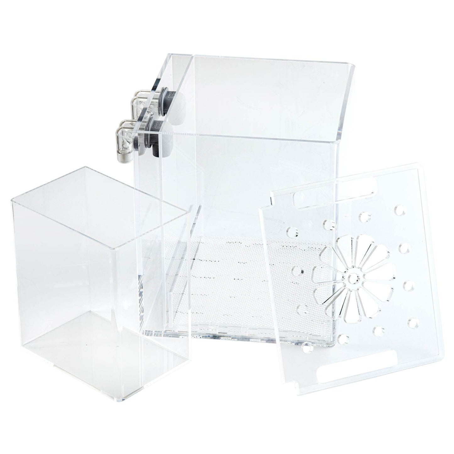 Easy Maintenance, Self-Cleaning Aquarium Kit | Lid | Waterfall Basin | 3 Gallon Cube Hassle Free Fish Tank - NoClean Aquariums
