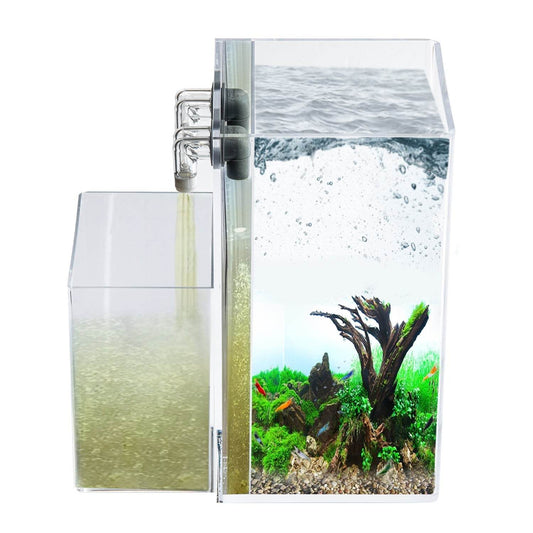 Easy Maintenance, Self-Cleaning Aquarium Kit | Lid | Waterfall Basin | 2.5 Gallon Hassle Free Fish Tank - NoClean Aquariums
