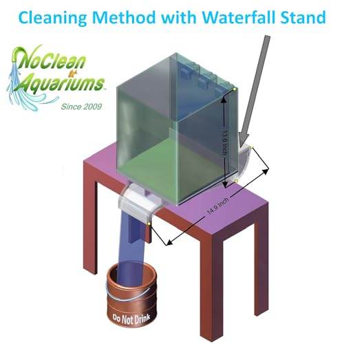 Low-Maintenance, Self-Cleaning Aquarium Kit | Lid | Waterfall Stand | 5 Gallon Cube Hassle-Free Fish Tank - NoClean Aquariums