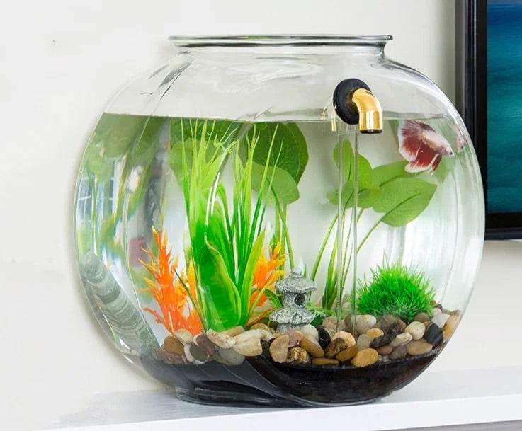DIY Self Cleaning Conversion Kit for Anchor Hocking, 2 Gallon Fishbowl - NoClean Aquariums