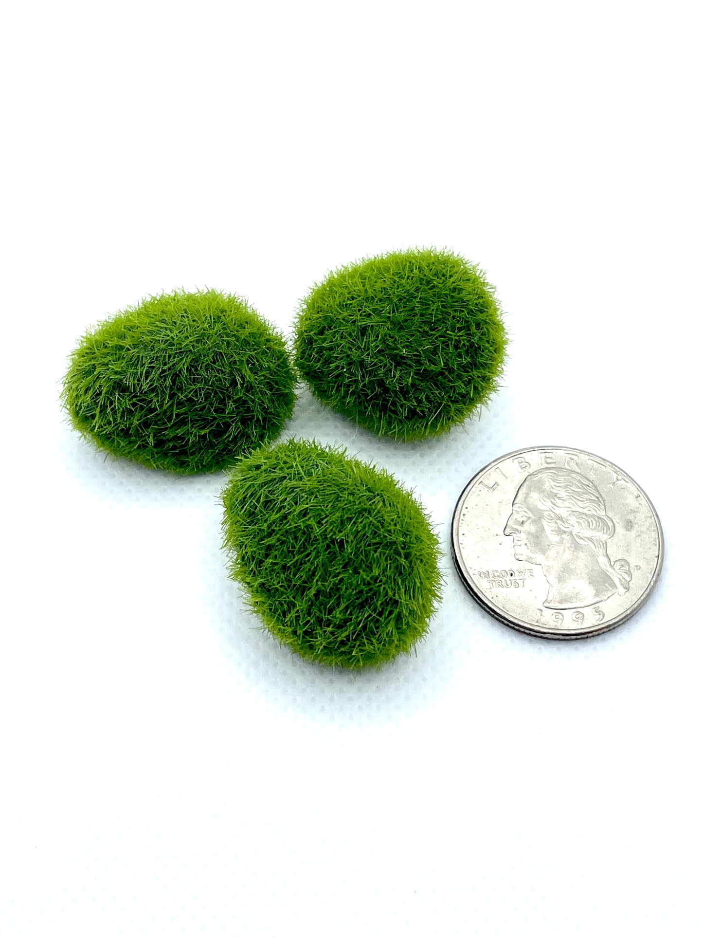 3 Artificial Marimo Moss Balls | Weighted | Aquarium Decoration