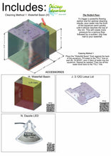 Load image into Gallery viewer, 3 Gallon Cube Self-Cleaning Aquarium | Lid | Waterfall Basin | Dazzle LED
