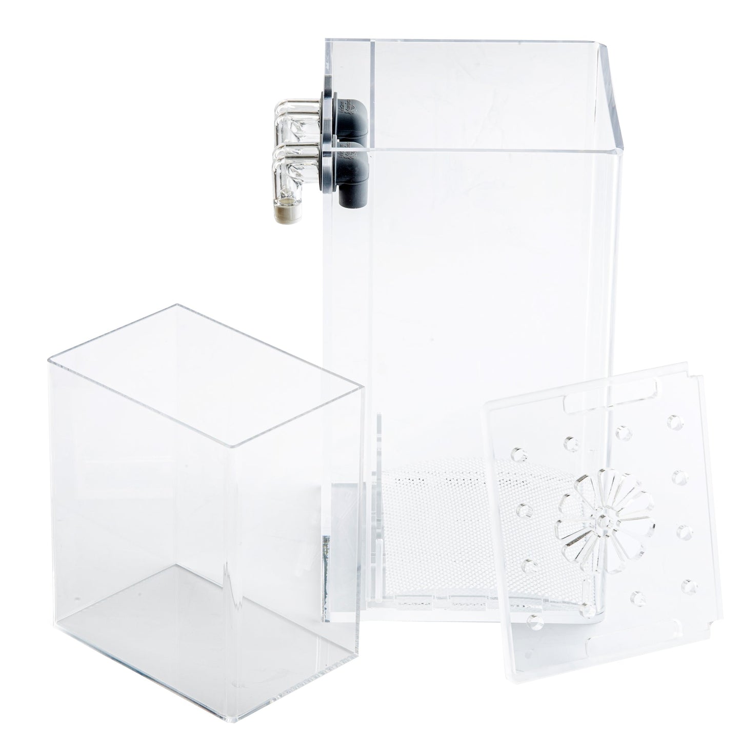 2.5 Gallon Tall Self-Cleaning Aquarium KIT | Lid | Waterfall Basin | Dazzle LED | Air Pump | Heater