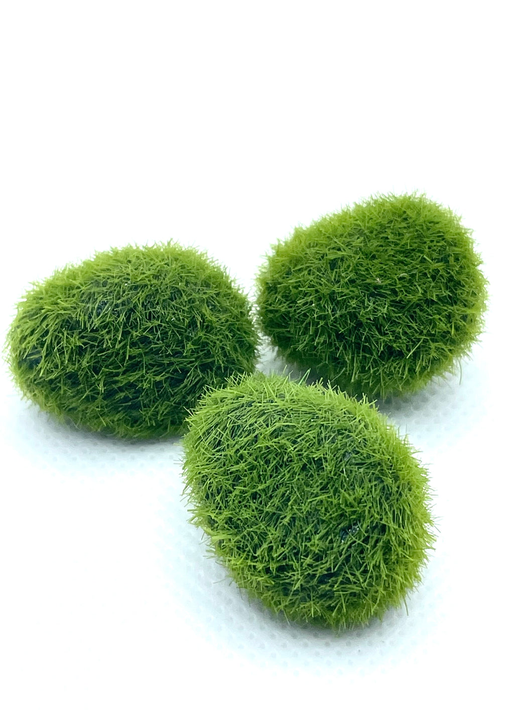 3 Artificial Marimo Moss Balls | Weighted | Aquarium Decoration